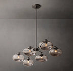Cabrette Clear/Amber Glass Mobile Linear Chandelier 60″/72"
