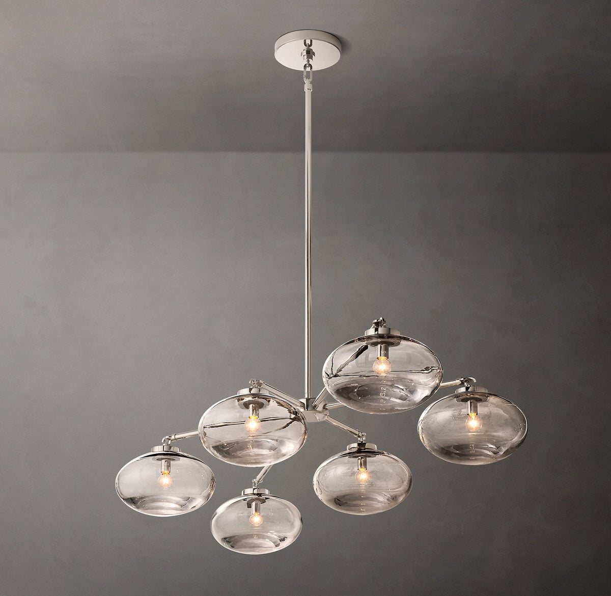 Cabrette Clear/Amber Glass Mobile Linear Chandelier 60″/72"
