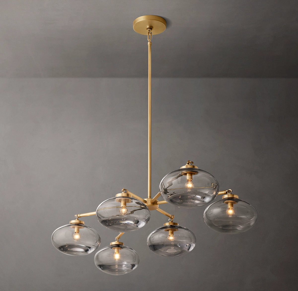 Cabrette Clear/Amber Glass Mobile Linear Chandelier 60″/72"