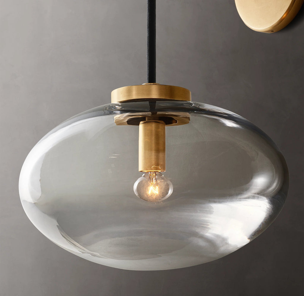 Cabrette Clear/Amber Glass Wall Sconce