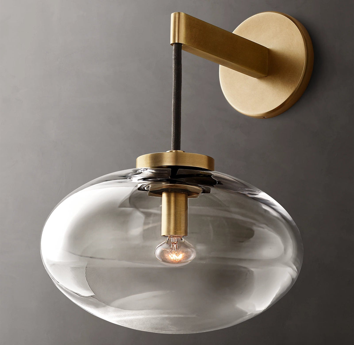 Cabrette Clear/Amber Glass Wall Sconce