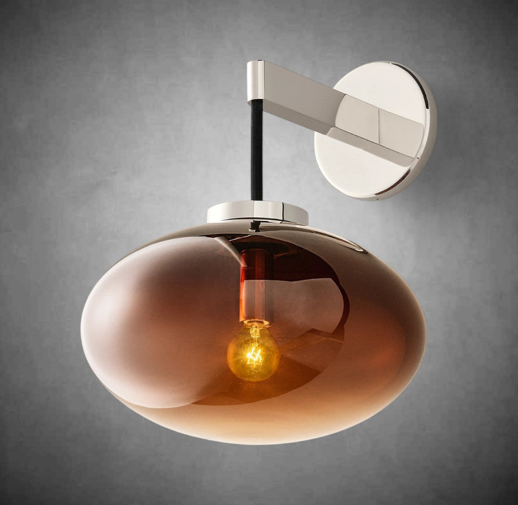 Cabrette Clear/Amber Glass Wall Sconce