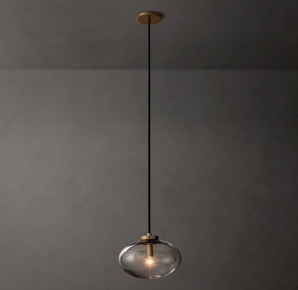 Cabrette Clear/Amber Glass Pendant