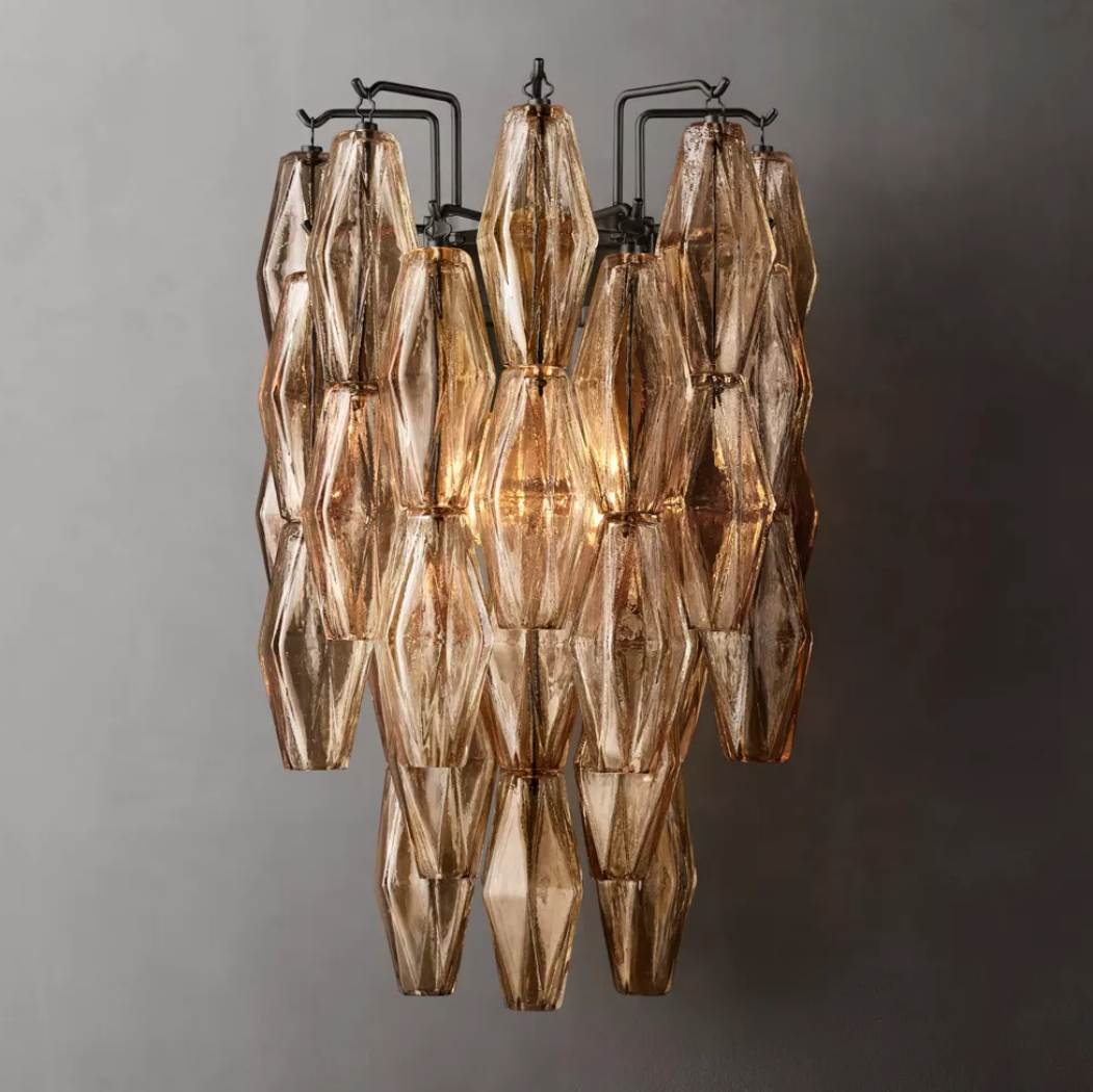 Chiara Smoke/Clear Sconce 20"/31"