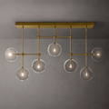Glass Globe Mobile Linear Chandelier 72"