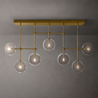 Glass Globe Mobile Linear Chandelier 72"