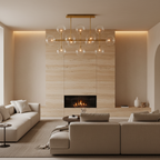 Glass Globe Mobile Linear Chandelier 58"