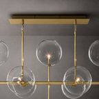 Glass Globe Mobile Linear Chandelier 58"