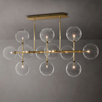 Glass Globe Mobile Linear Chandelier 58"