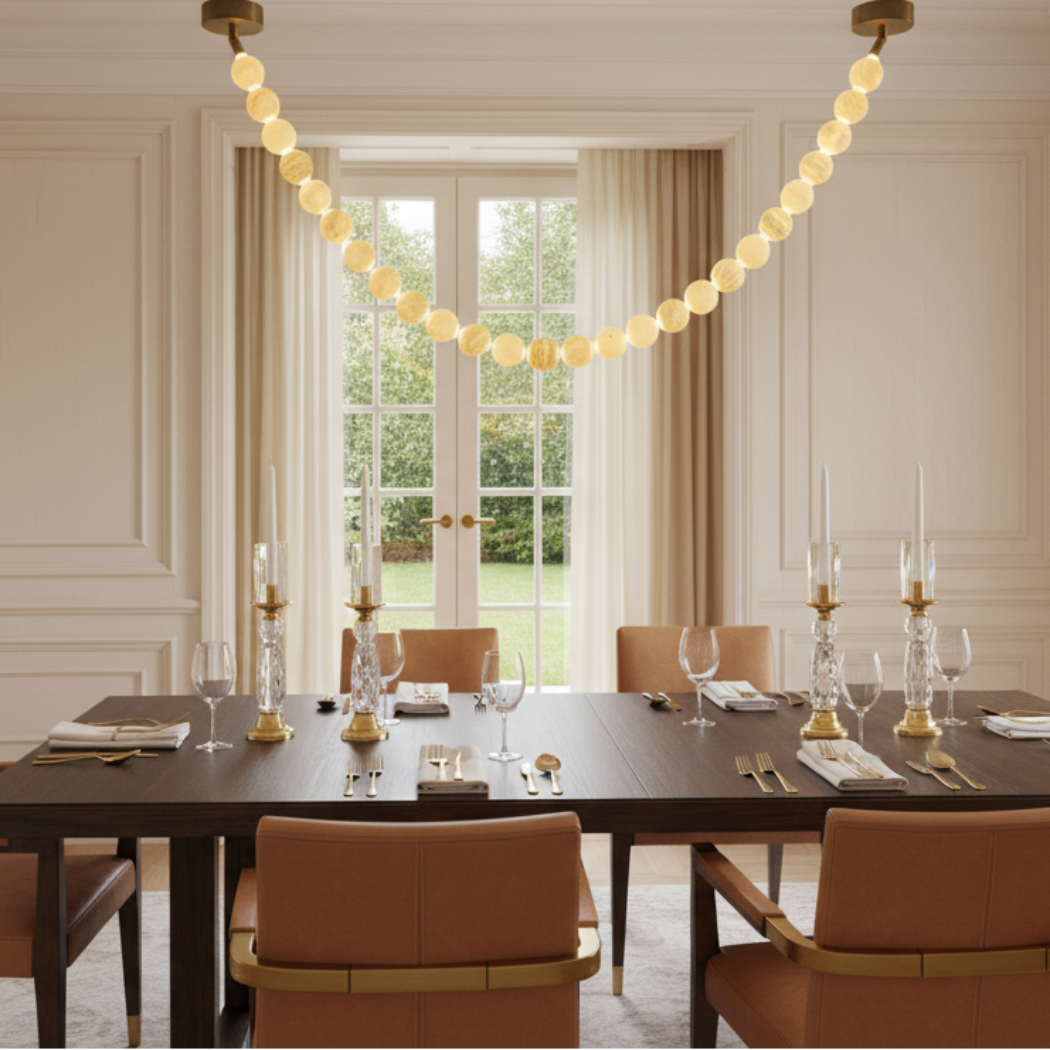 Pearl Alabaster Necklace Chandelier