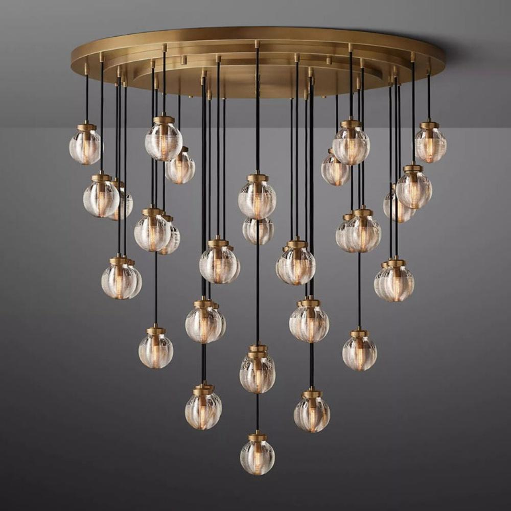 Pearl Round Glass Chandelier