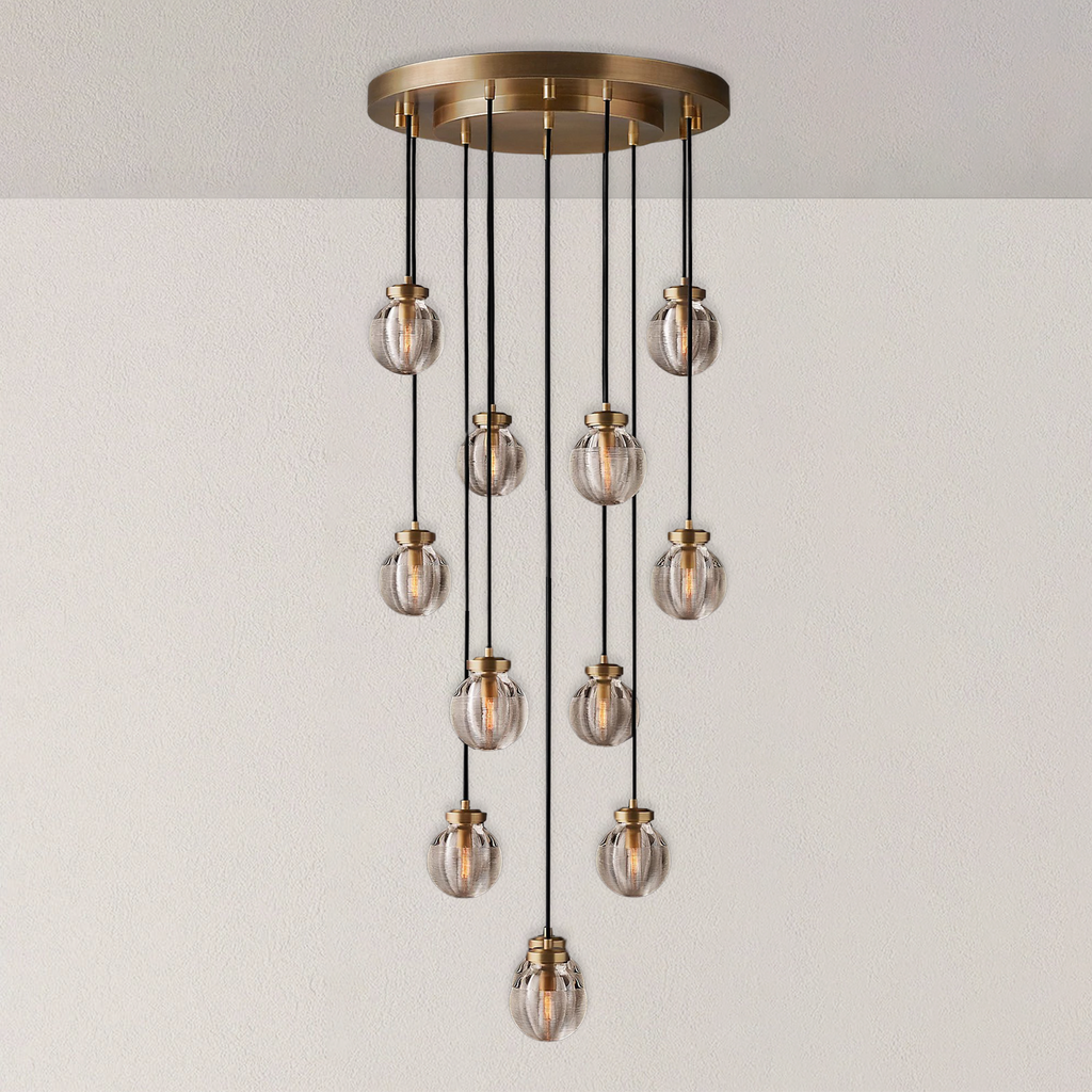 Pearl Round Glass Chandelier
