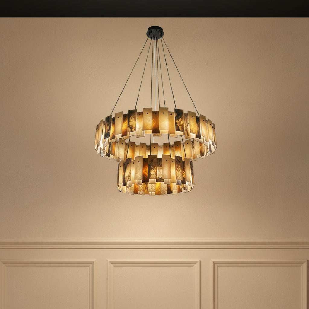 Vanna — Spanish Alabaster Ring Chandelier