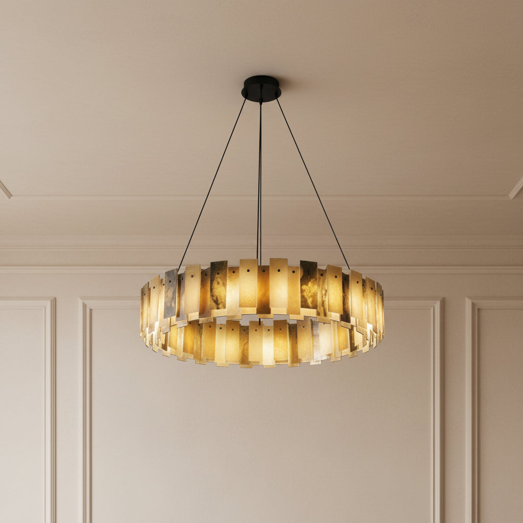 Vanna — Spanish Alabaster Ring Chandelier