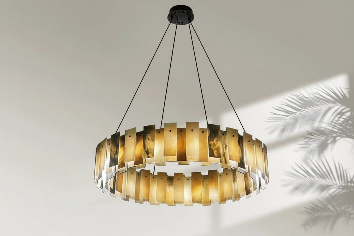 Vanna — Spanish Alabaster Ring Chandelier