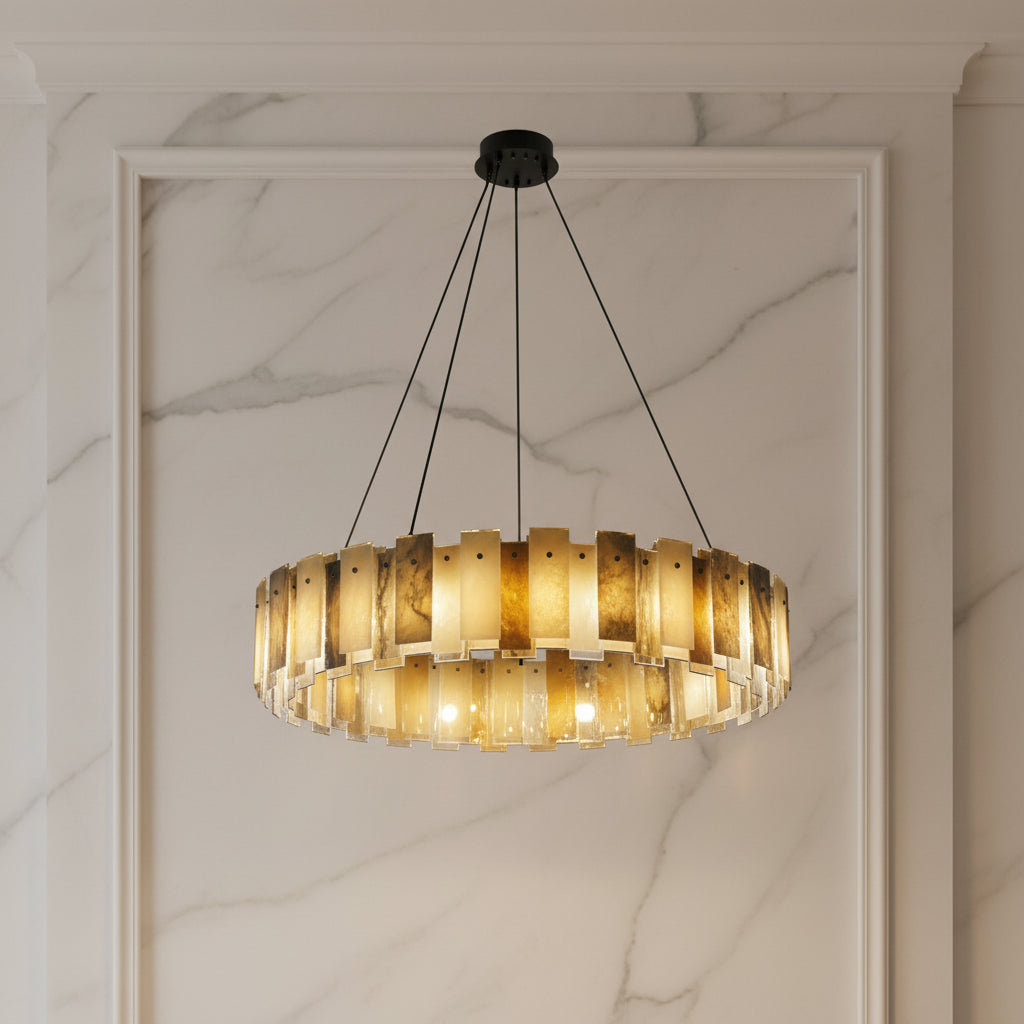 Vanna — Spanish Alabaster Ring Chandelier